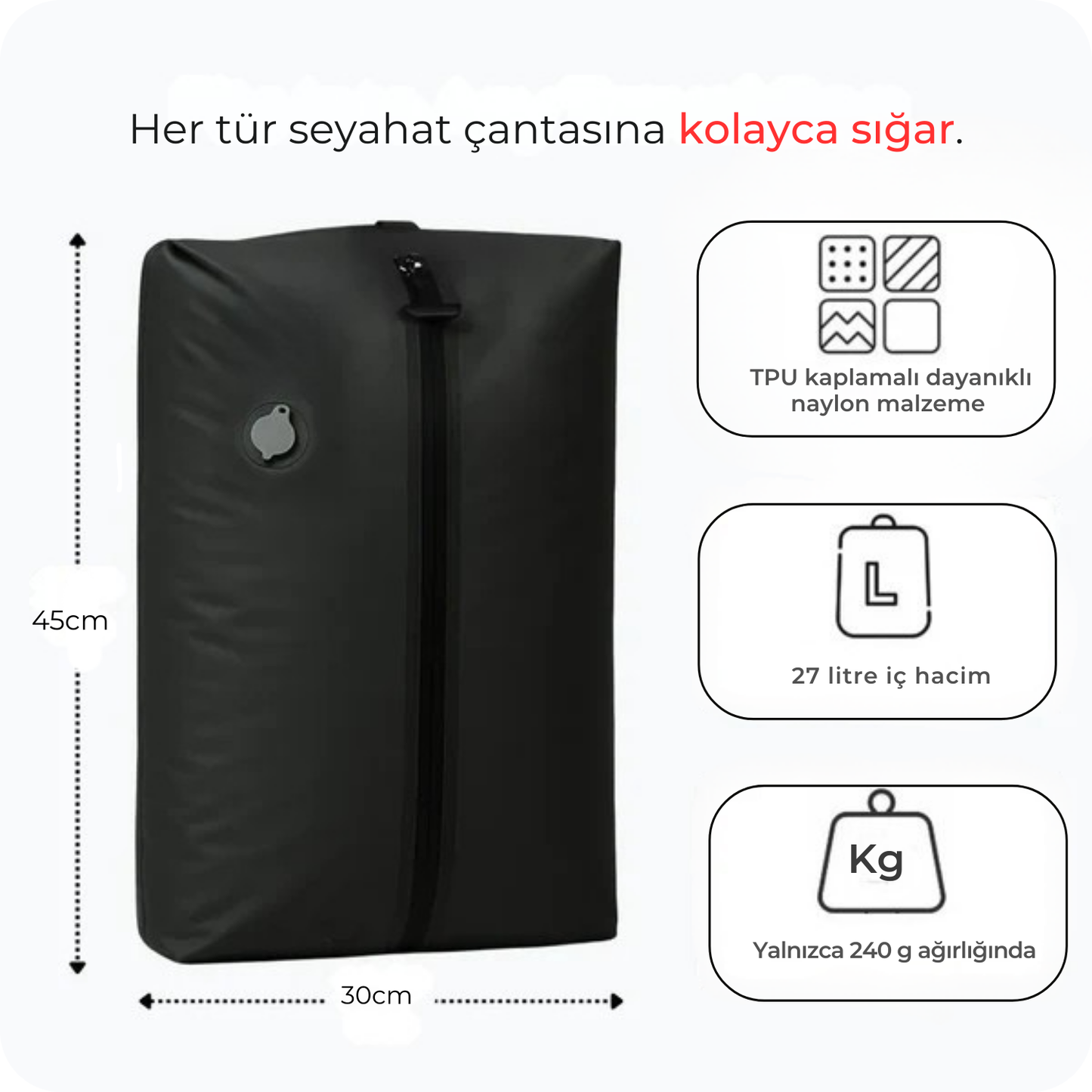 Moviva™ VacPack - Taşınabilir Vakum Cihazı Ve Sıkıştırma Kılıfı