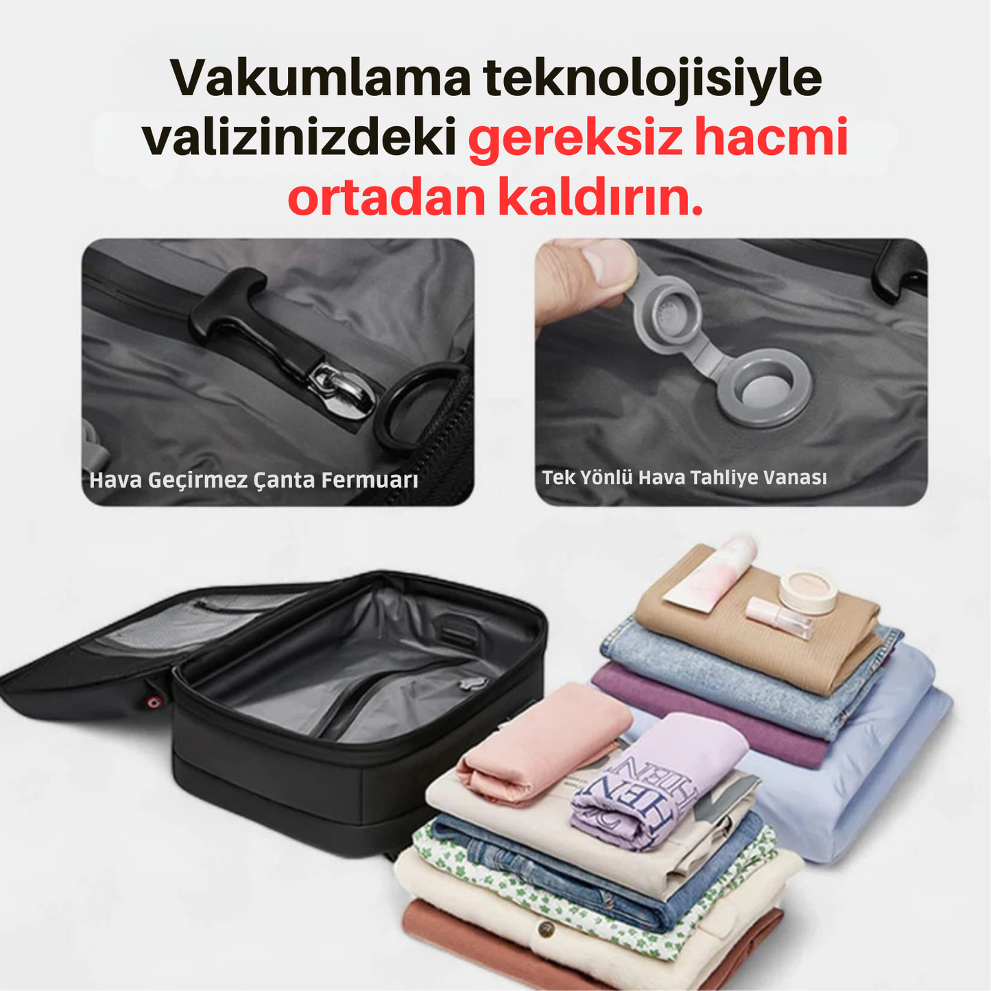 Moviva™ VacPack - Taşınabilir Vakum Cihazı Ve Sıkıştırma Kılıfı